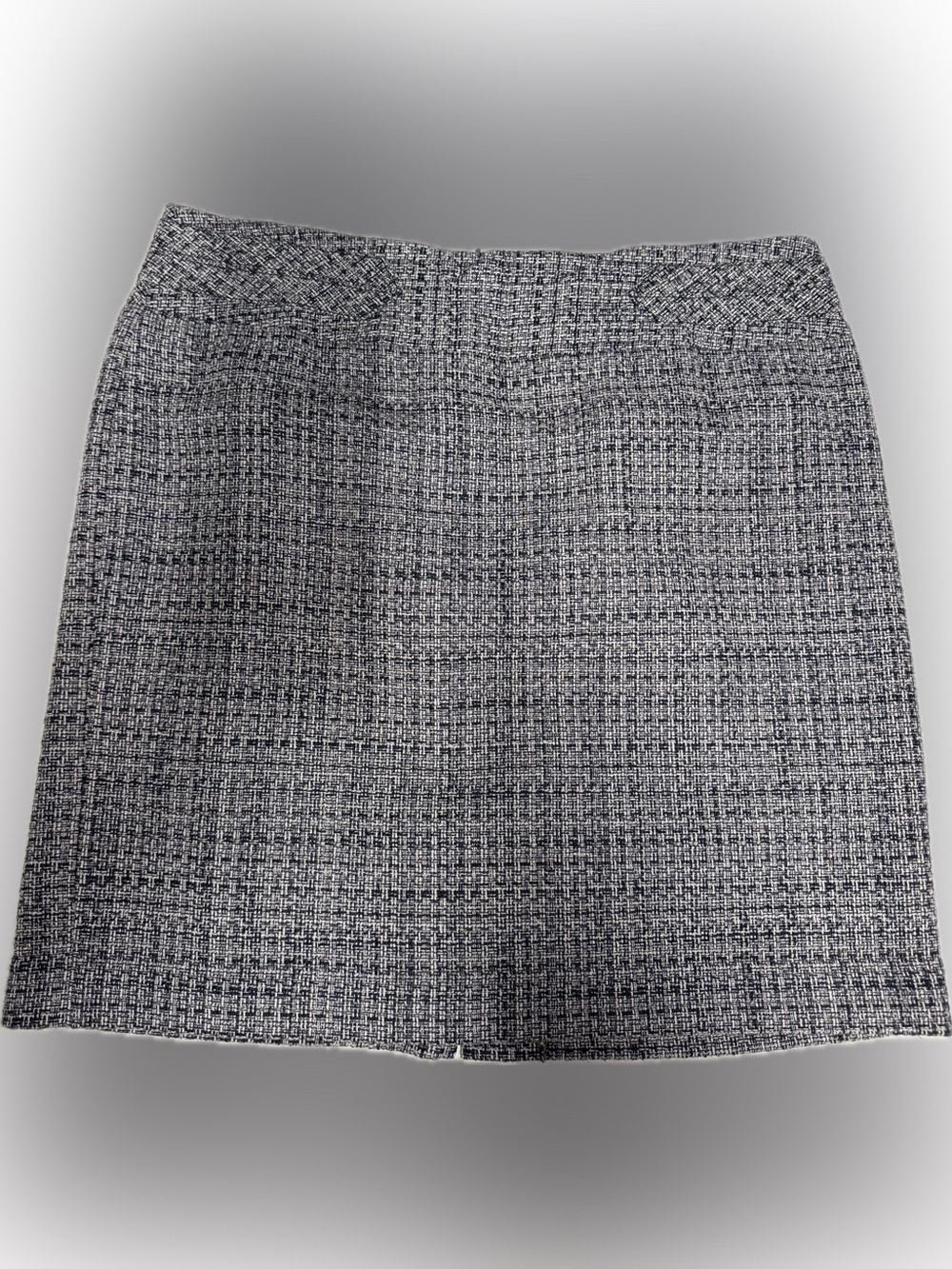 LOFT Navy and White Tweed Pencil Skirt